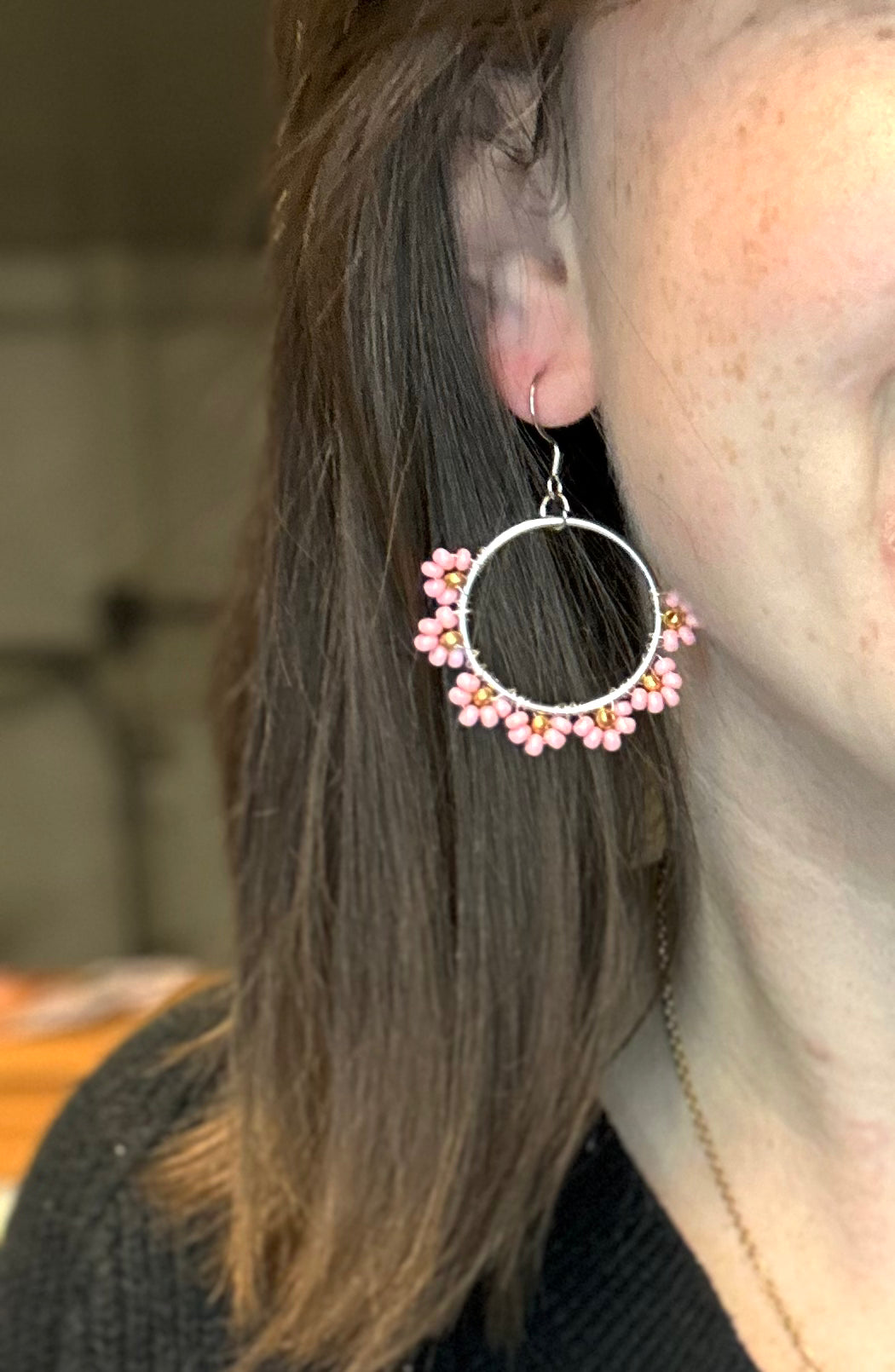 Small Beaded Flower Earrings