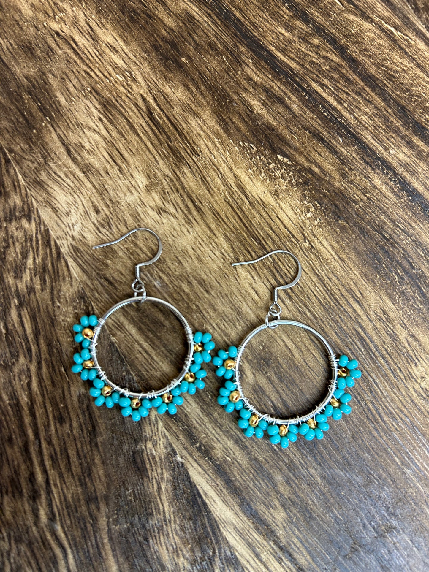 Small Beaded Flower Earrings