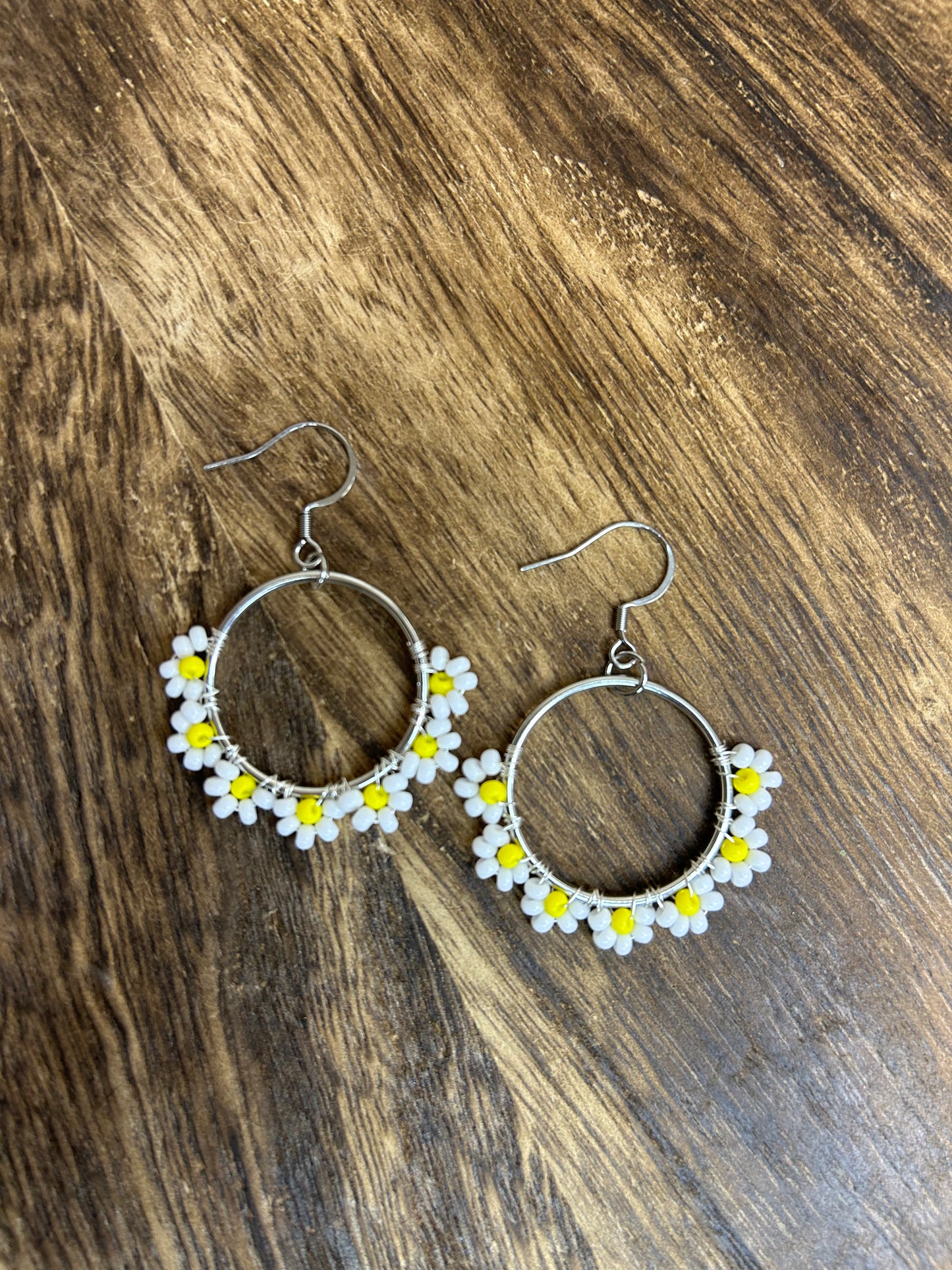 Small Beaded Flower Earrings