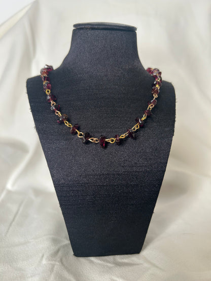 Garnet Stone Chip Necklace