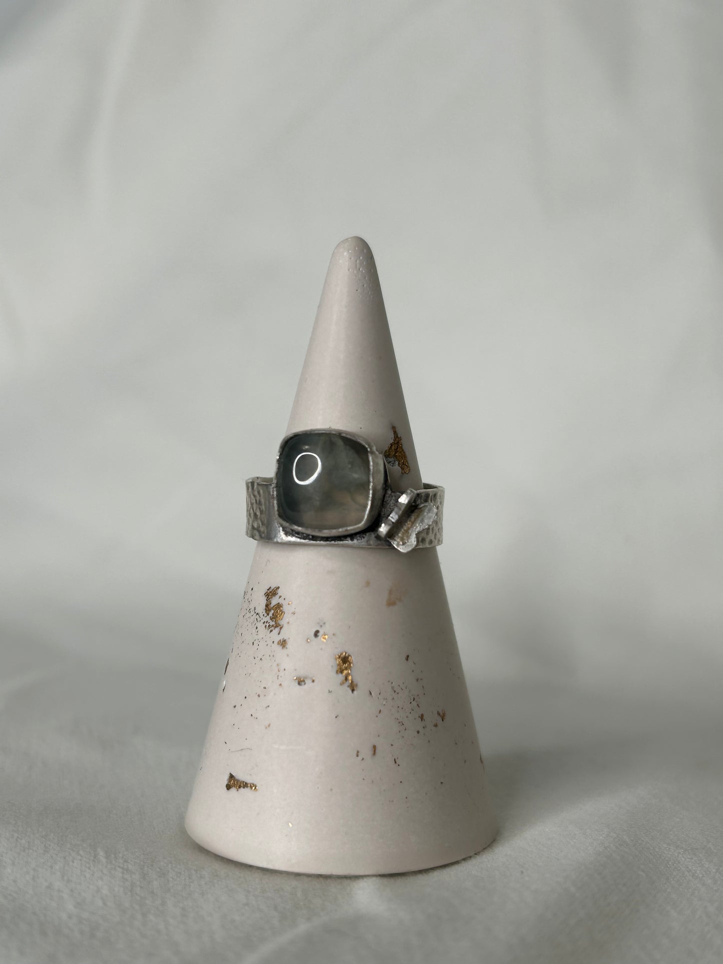 Prehnite Butterfly Ring