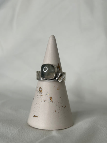 Prehnite Butterfly Ring