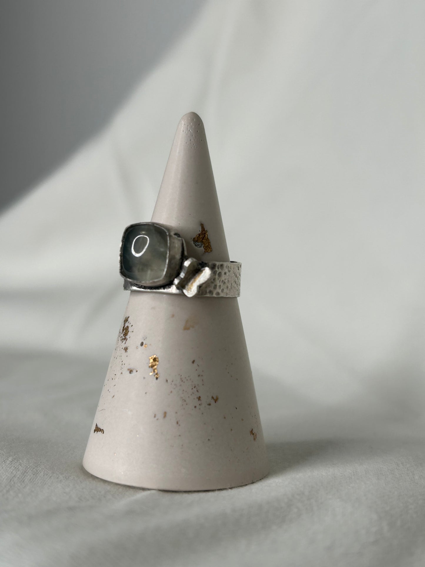 Prehnite Butterfly Ring