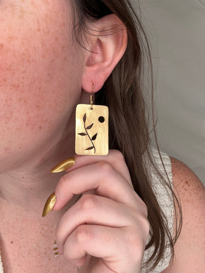 Sun & Leaf Cutout Earrings
